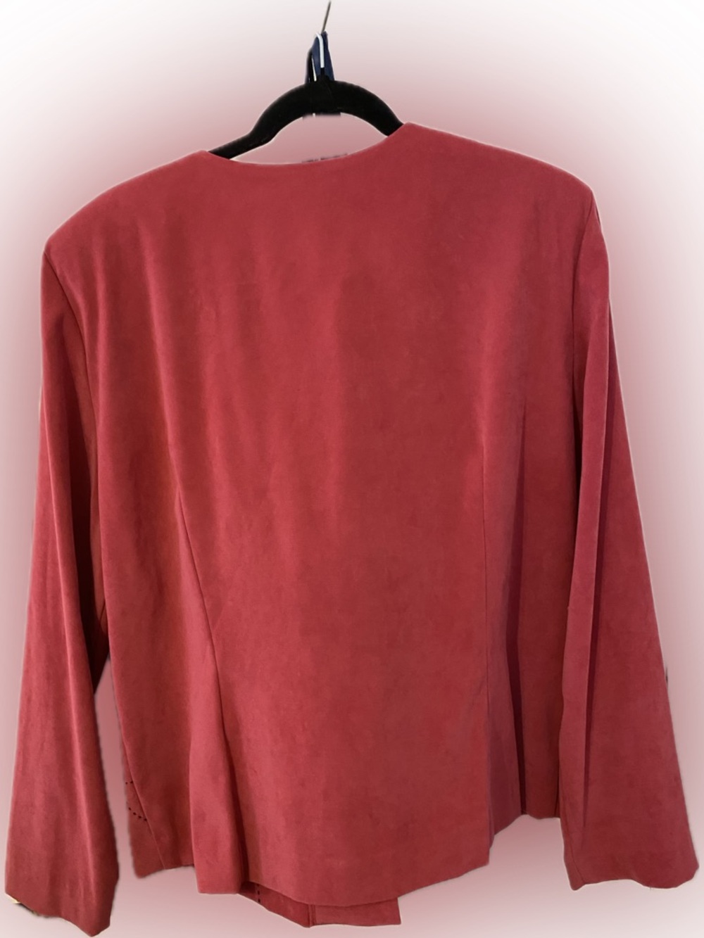 Leslie Fay Red Blazer with Geometric Stitching - Picture 2 of 3